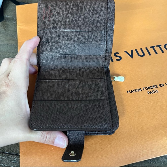 Louis Vuitton Square Compact Zippy Wallet   in Brown Damier Ebene - Picture 6 of 13